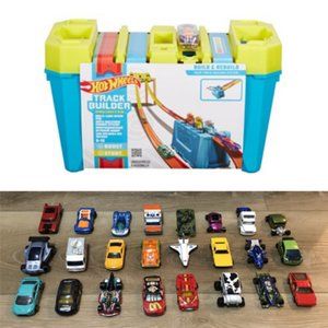 Hot Wheels Track Builder with 24 car lot